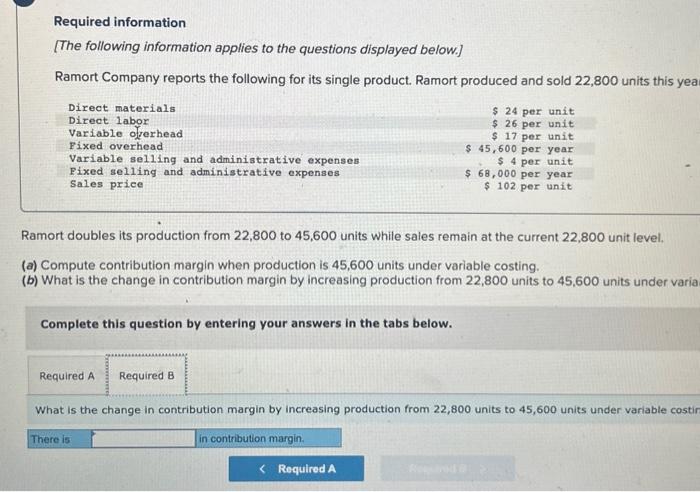 Solved Ramort Company Reports The Following For Its Single | Chegg.com