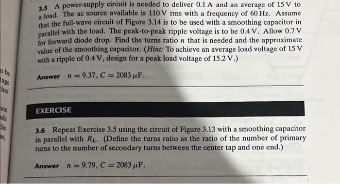 Solved 3.5 A power-supply circuit is needed to deliver 0.1 A | Chegg.com
