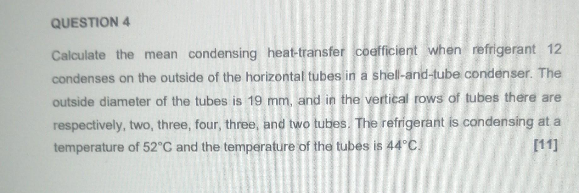 Calculate the mean condensing heattransfer