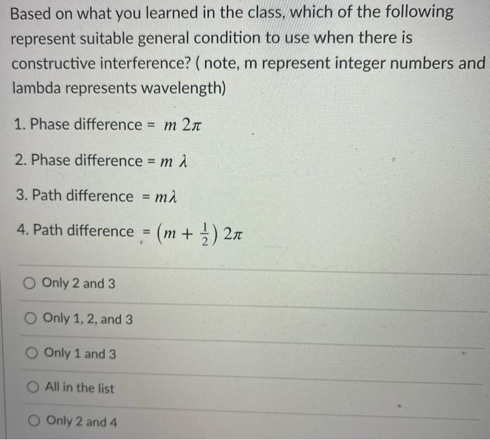 Solved Based On What You Learned In The Class, Which Of The | Chegg.com