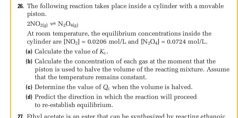 Solved 26. The following reaction takes place inside a | Chegg.com