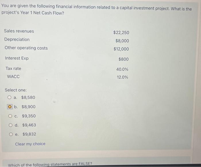 Solved You Are Given The Following Financial Information | Chegg.com