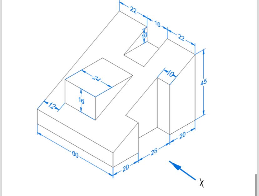 Solved Draw orthographic views and auxilliary| | Chegg.com