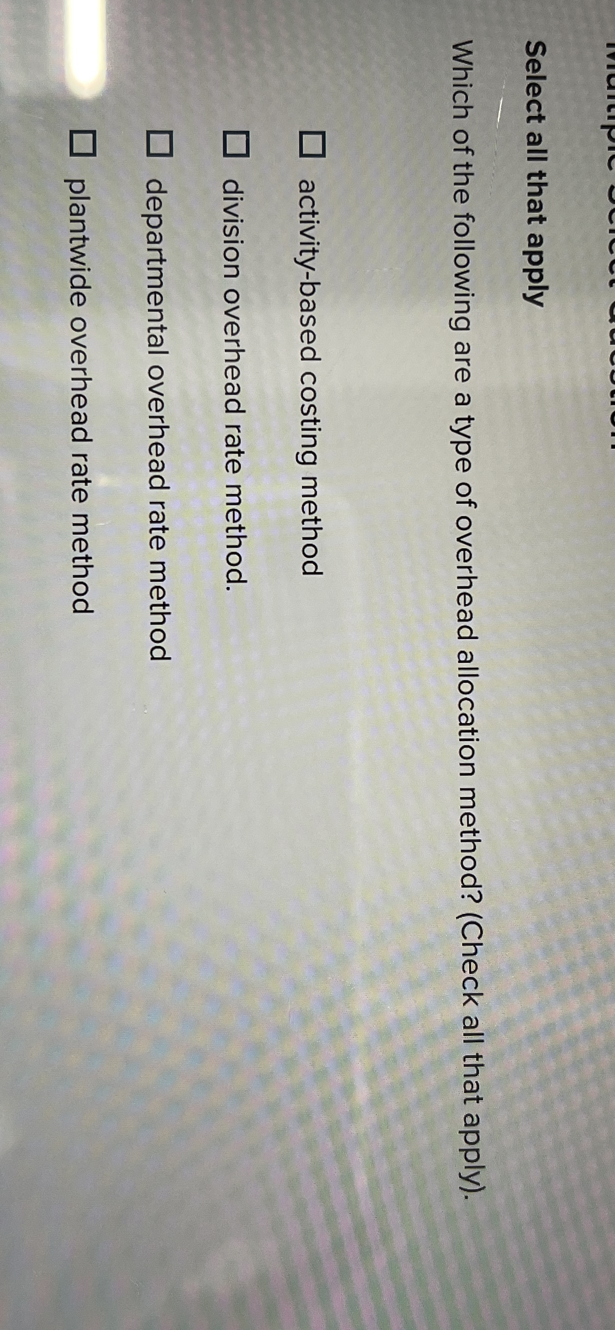 Solved Select all that applyWhich of the following are a | Chegg.com