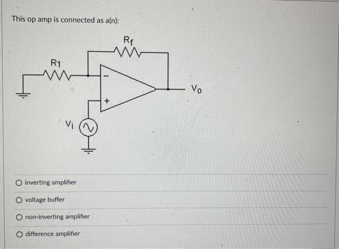 Solved This Op Amp Is Connected As A(n): Inverting Amplifier | Chegg.com