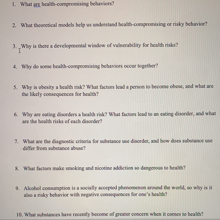 solved-1-what-are-health-compromising-behaviors-2-what-chegg