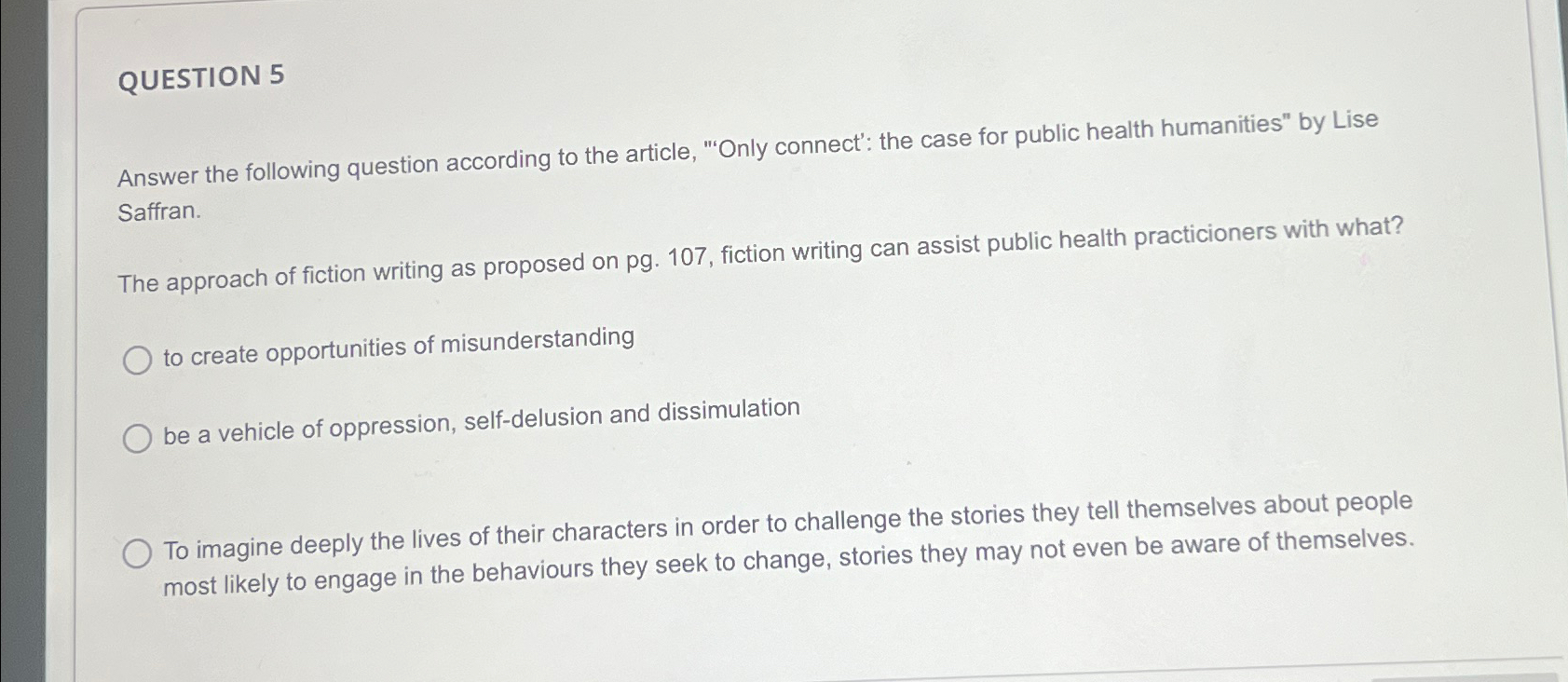 Solved QUESTION 5Answer the following question according to | Chegg.com