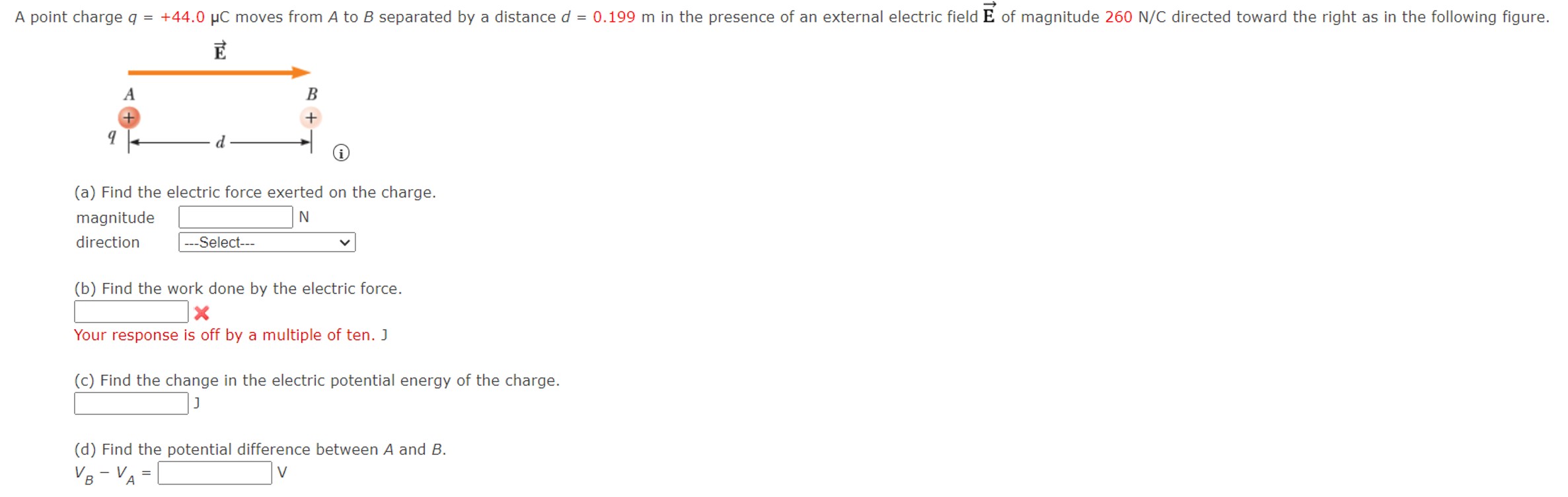 Solved (a) ﻿Find the electric force exerted on the | Chegg.com