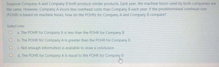 Solved Suppose Company A And Company B Both Produce Similar | Chegg.com