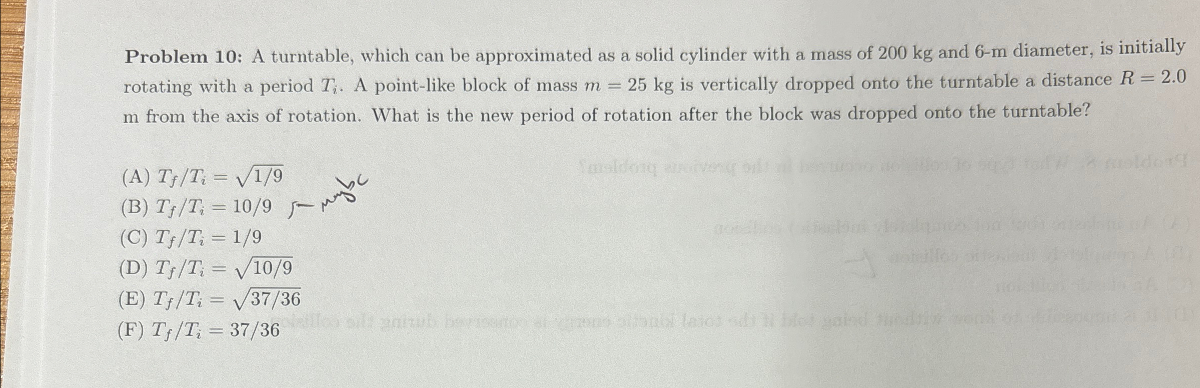 Solved Problem 10: A turntable, which can be approximated as | Chegg.com