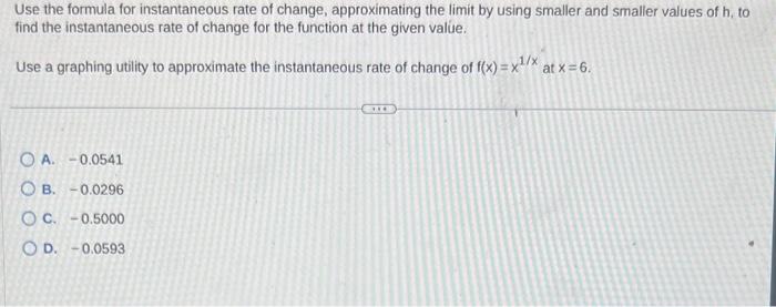 Instantaneous rate online of change calculator