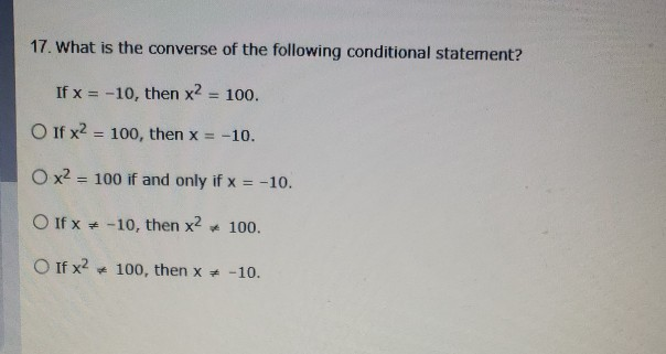 What is the Converse of the Following Conditional?