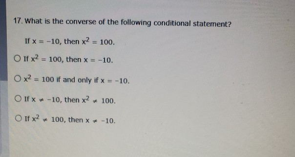 What Is The Converse Of The Following Conditional Statement