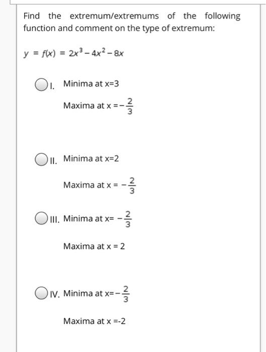 find the extremum of the function