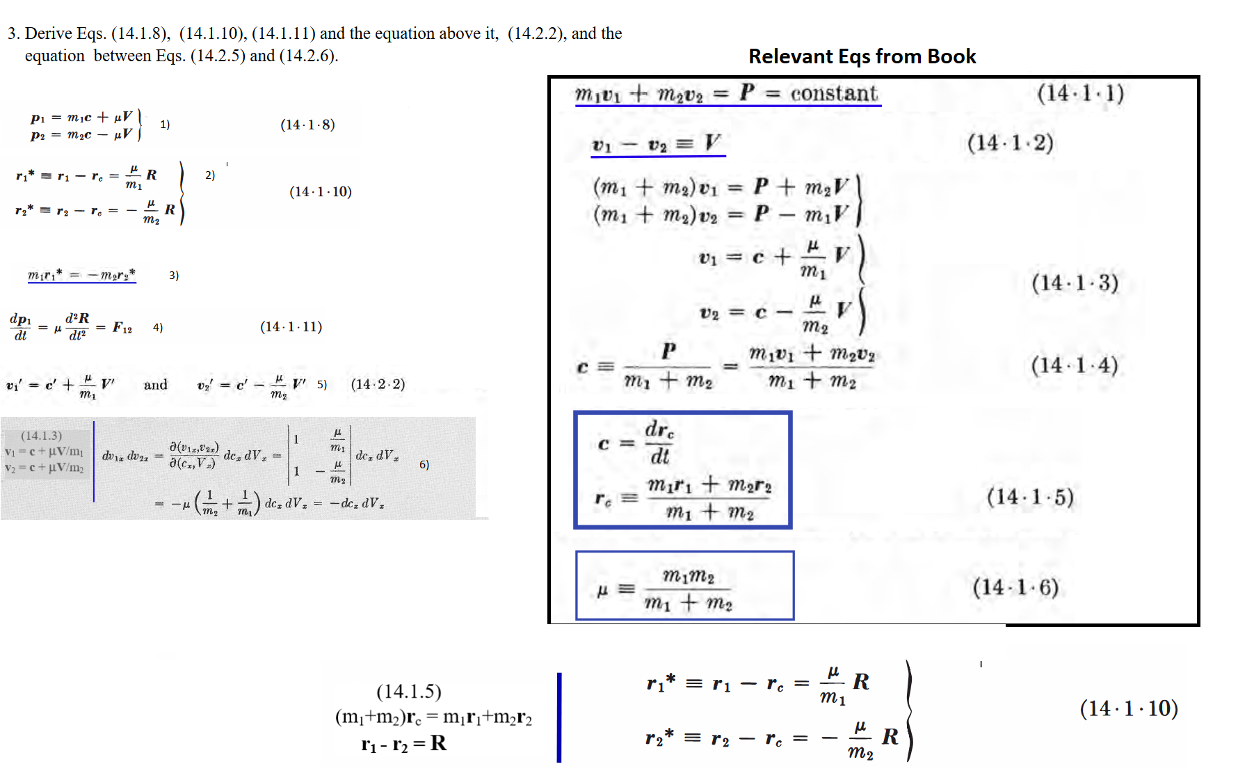 Solved Derive equations (14.1.8), (14.1.10), (14.1.11) ﻿and | Chegg.com