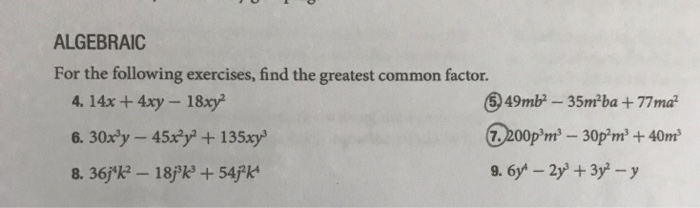 Solved ALGEBRAIC For the following exercises, find the | Chegg.com