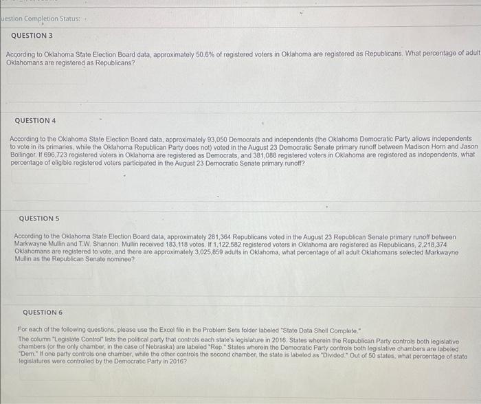 According to Oklahoma State Election Board data, approximately \( 50.6 \% \) of registered voters in OKlahoma are registered 