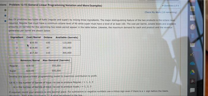 Solved tions Problem 12-15 (General Linear Programming | Chegg.com