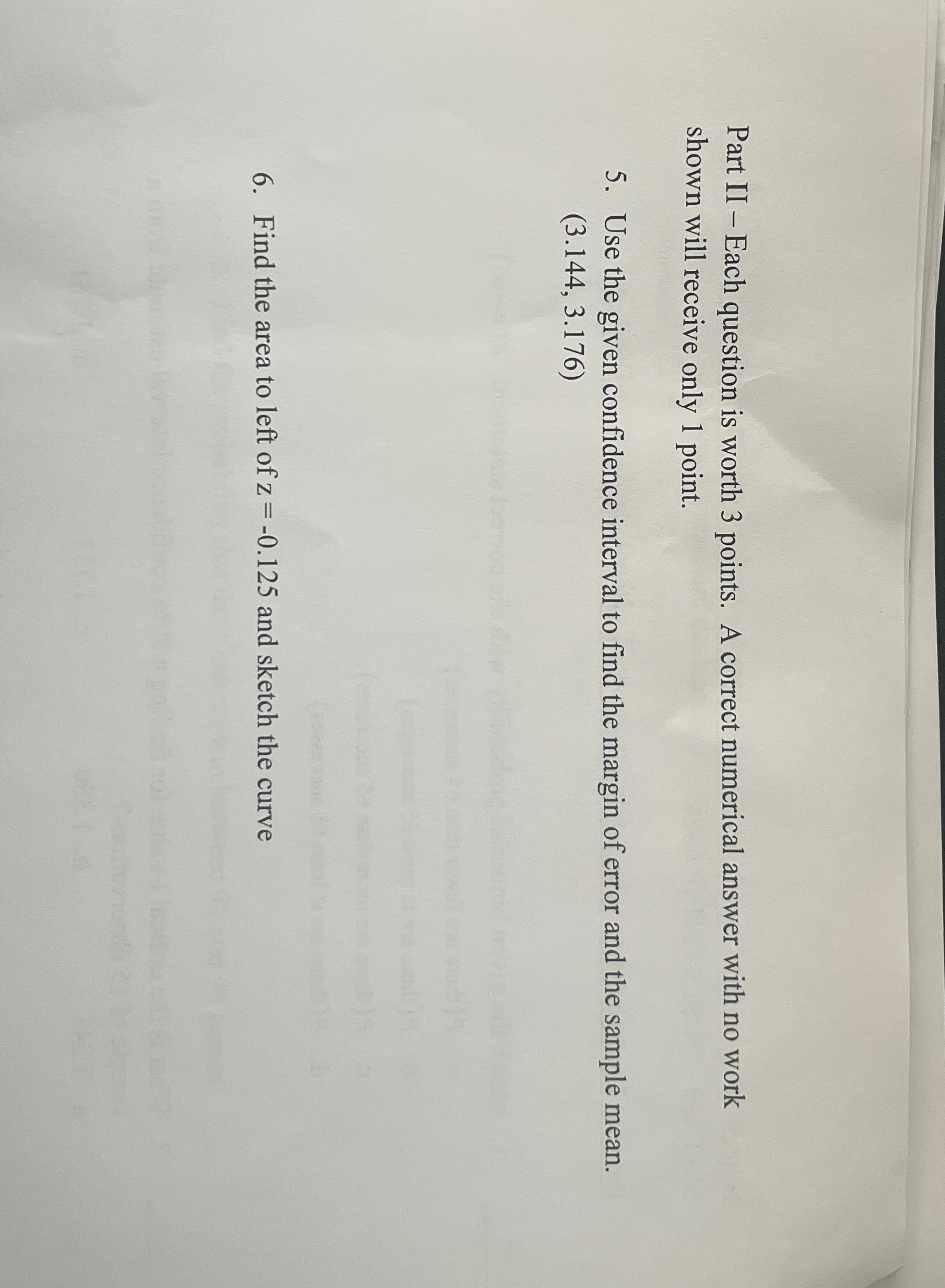 Part II - ﻿Each question is worth 3 ﻿points. A | Chegg.com