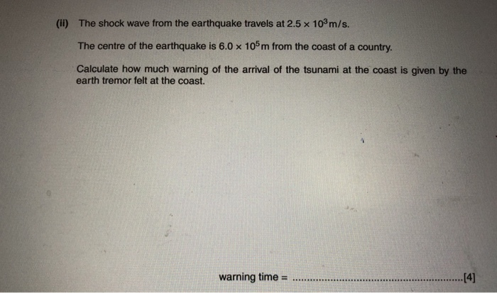 Solved (b) A Tsunami Is A Giant Water Wave. It May Be Caused | Chegg.com