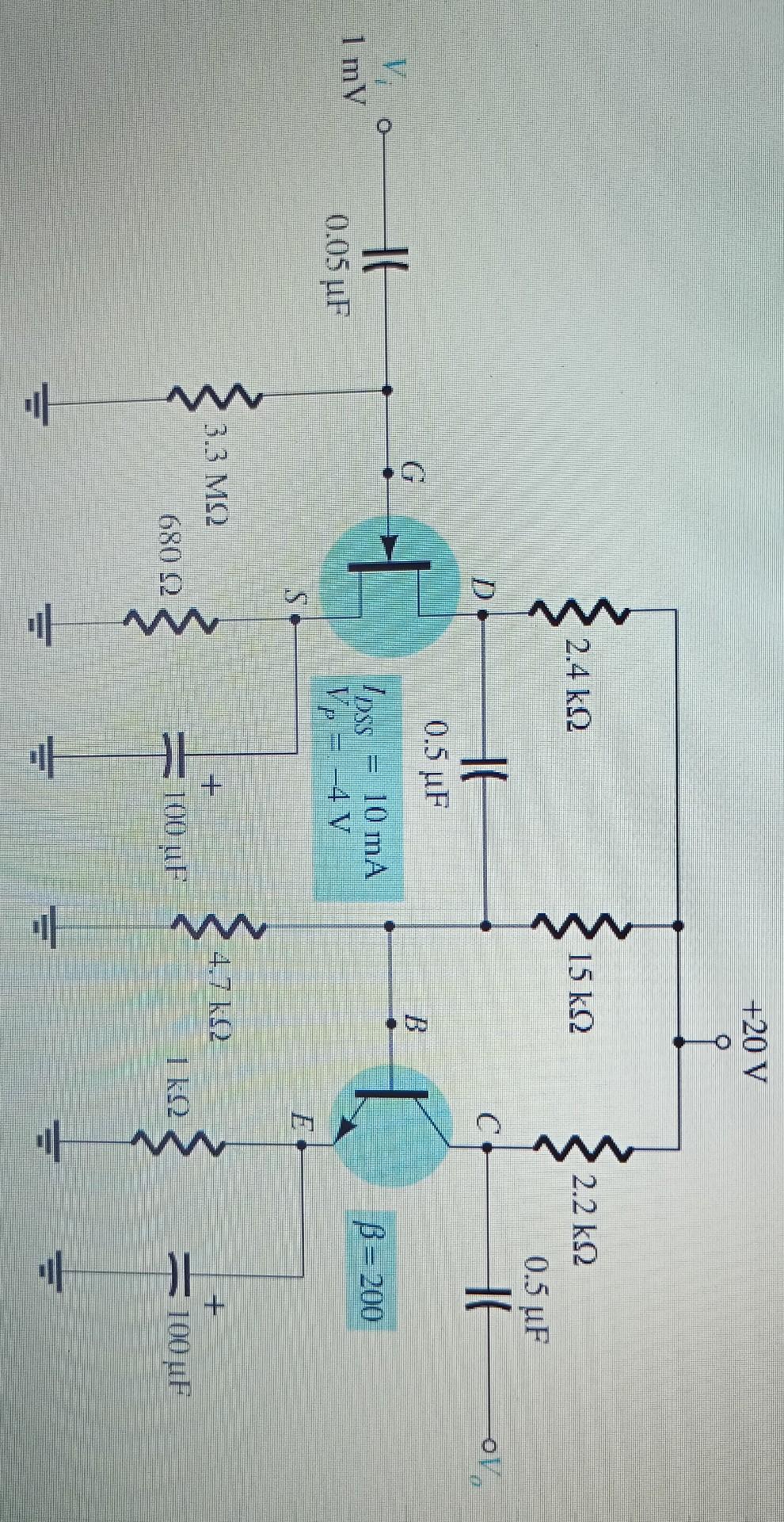 Solved 1. For the cascade amplifier of Fig. 1, calculate the | Chegg.com