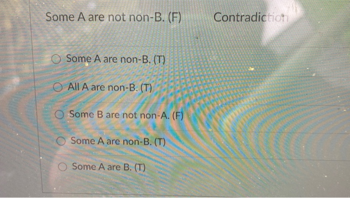 Solved Some A Are Non-B. (F) Obversion O Some A Are Not B. | Chegg.com