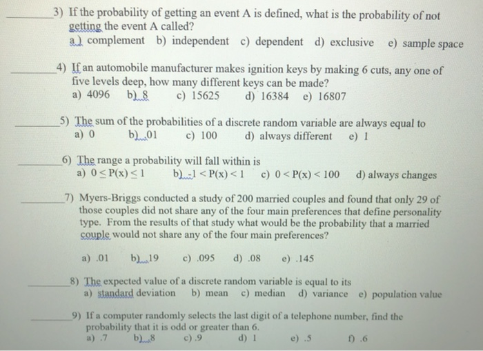 Solved 3) If the probability of getting an event A is | Chegg.com