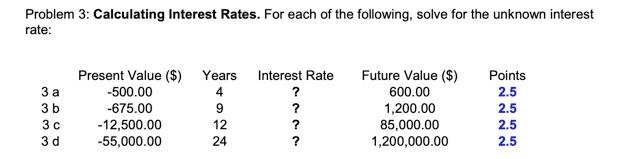 Solved Problem 3: Calculating Interest Rates. For Each Of | Chegg.com