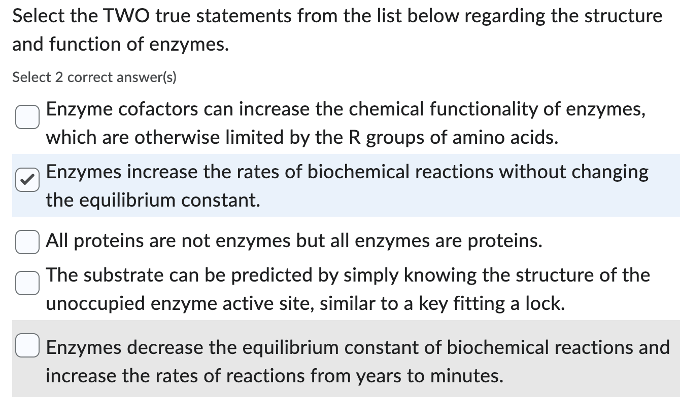 Solved Select the TWO true statements from the list below | Chegg.com