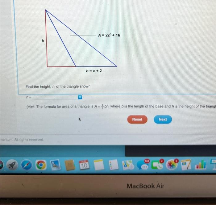 how do u find the height of a triangle formula