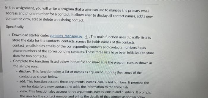 Solved In this assignment, you will write a program that a | Chegg.com