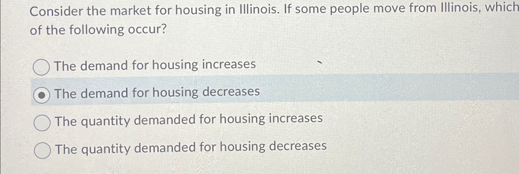Solved Consider the market for housing in Illinois. If some | Chegg.com
