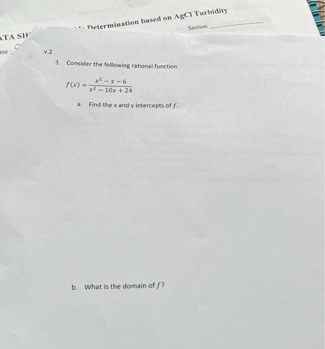 Solved 3. Consider The Following Rational Function | Chegg.com