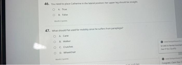 Solved 42. Charles' Nurse Instructs You To Place Him In The 