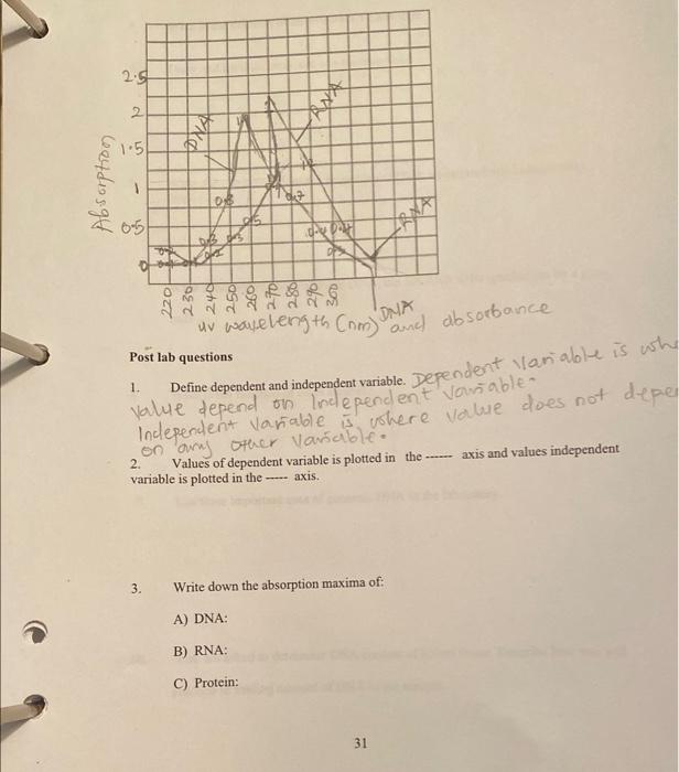 Solved Post lab questions 1. Define dependent and | Chegg.com