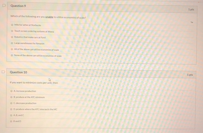 Solved D Question 9 1 pts Which of the following are you | Chegg.com