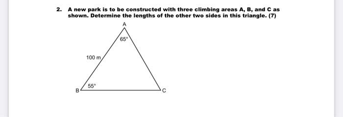 Solved 2. A new park is to be constructed with three | Chegg.com