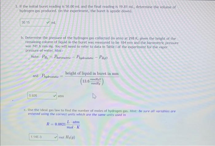 Solved c. Use the ideal gas law to find the number of moles | Chegg.com