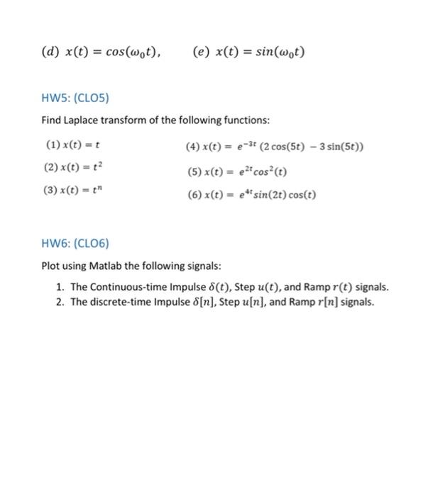 Solved determine and plot using matlab the signal x t 1 chegg