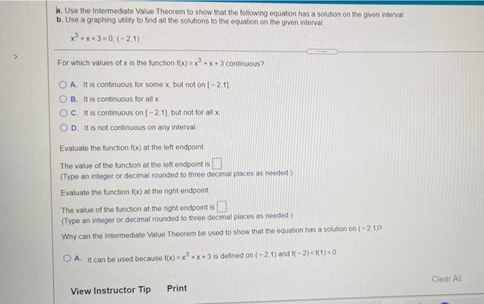 Solved la. Use the Intermediate Value Theorem to show that | Chegg.com
