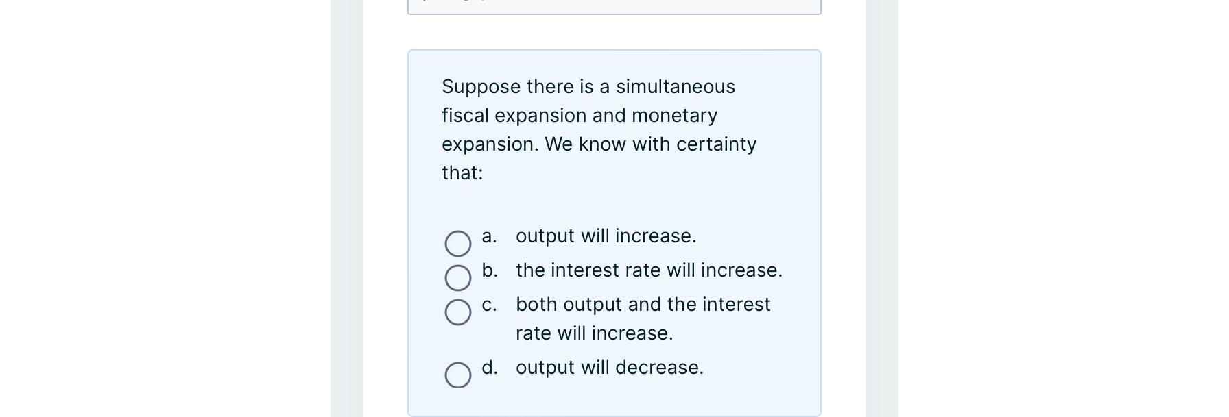 Solved Suppose there is a simultaneous fiscal expansion and | Chegg.com