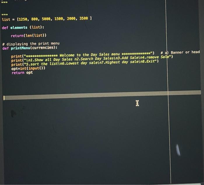 Solved In python pls . help me fix my code or add things. | Chegg.com