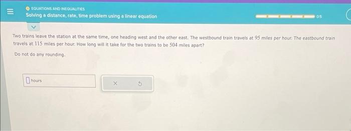 Solved Two Trains Leave The Station At The Same Time, One | Chegg.com