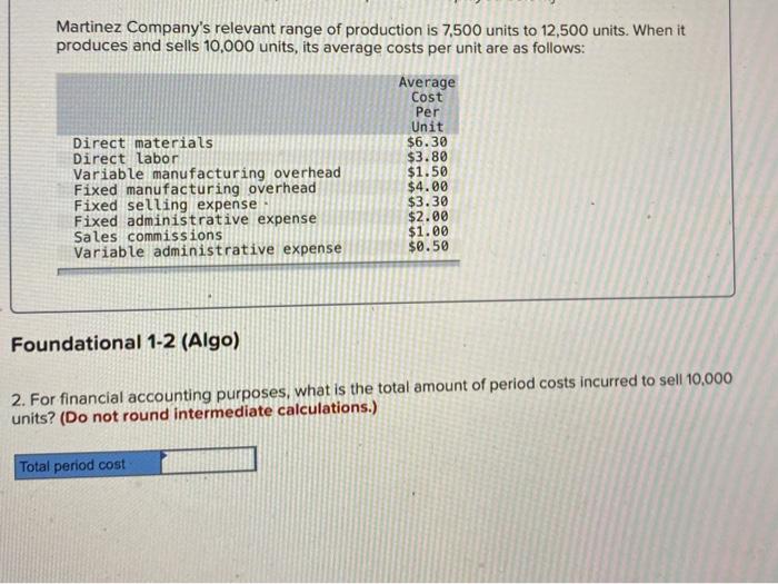 solved-martinez-company-s-relevant-range-of-production-is-chegg