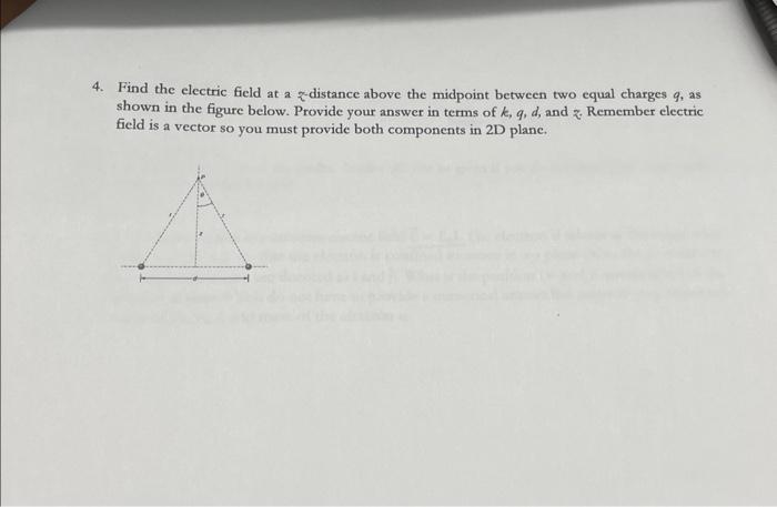 Solved 4. Find the electric field at a ₹ distance above the | Chegg.com