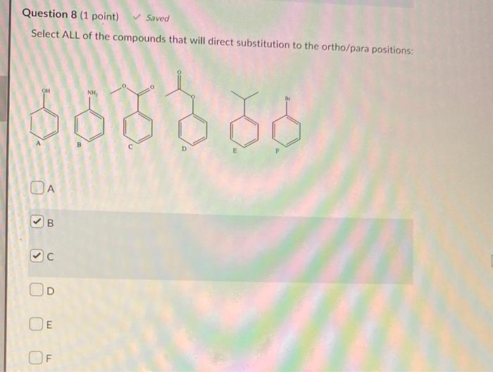 Solved Question 9 (1 point) Saved Select ALL of the | Chegg.com