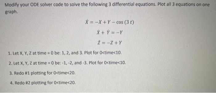 Solved Modify your ODE solver code to solve the following 3 | Chegg.com