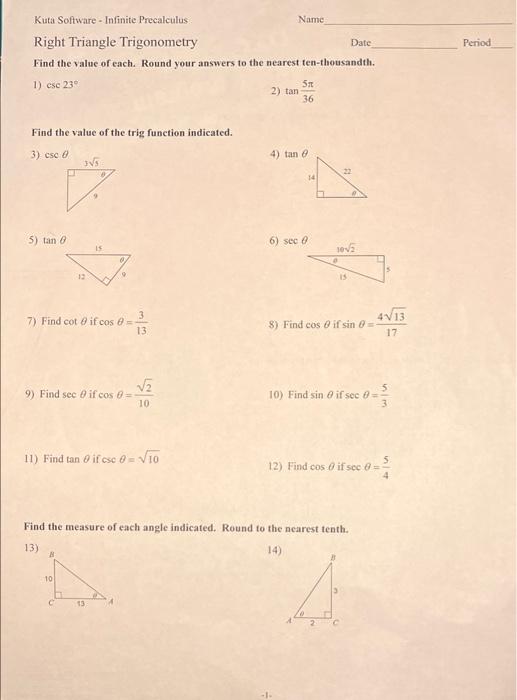 Solved Kuta Software Infinite Precalculus Name Date Period