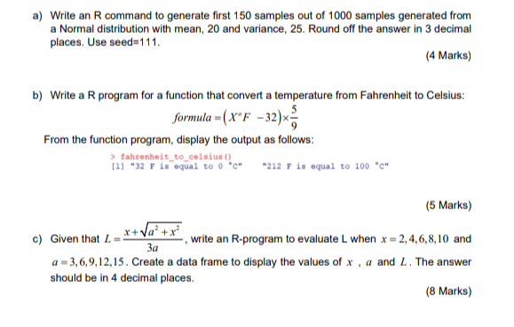 Solved a) Write an R command to generate first 150 samples | Chegg.com