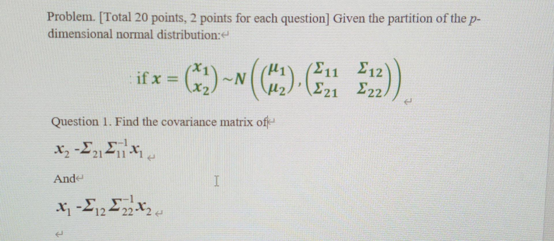Solved Problem. [Total 20 points, 2 points for each | Chegg.com